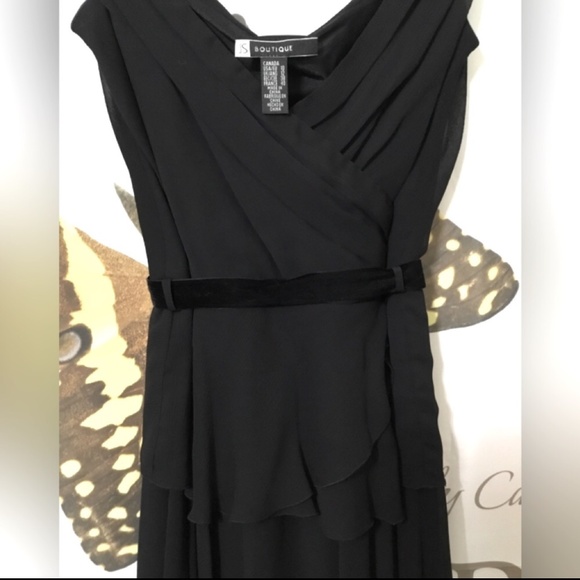 ๐ JS Boutique~Velvet Crossover Little Black Dress~Size 10๐ - Picture 5 of 12